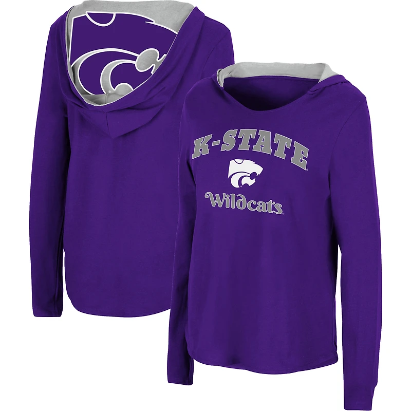 Colosseum Purple Kansas State Wildcats Catalina Sweat à capuche T-shirt manches longues pour femme