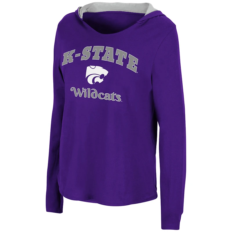 Women's Colosseum Purple Kansas State Wildcats Catalina Hoodie Long Sleeve T-Shirt