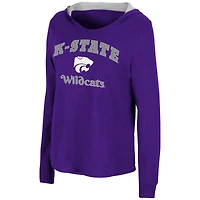 Women's Colosseum Purple Kansas State Wildcats Catalina Hoodie Long Sleeve T-Shirt