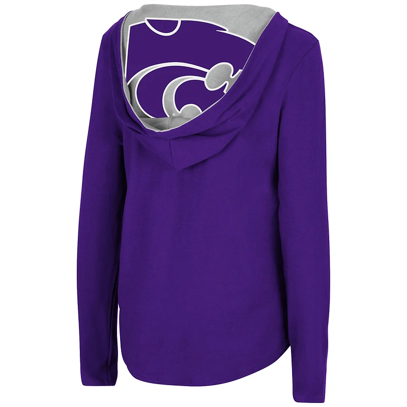 Women's Colosseum Purple Kansas State Wildcats Catalina Hoodie Long Sleeve T-Shirt