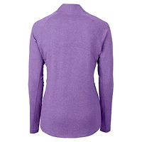 Women's Cutter & Buck Heather Purple Kansas State Wildcats Vault Adapt Eco Knit Recycled Full-Zip Jacket
