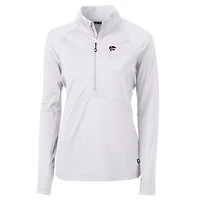 Veste pull-over à demi-zip Cutter & Buck White Kansas State Wildcats pour femme