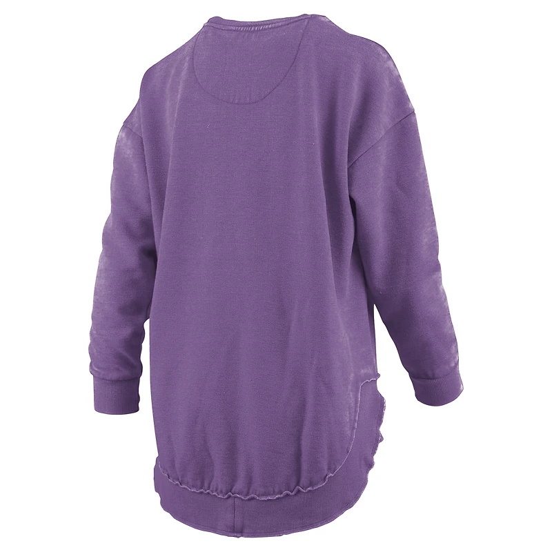 T-shirt à manches longues pour femmes Pressbox Purple Kansas State Wildcats Blitz