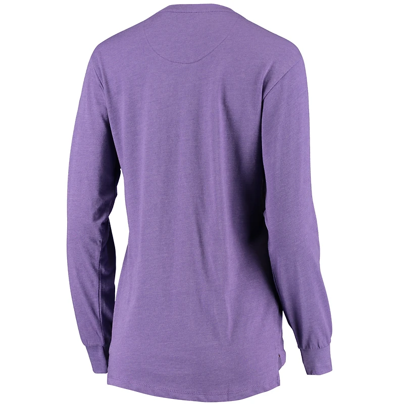 Women's Pressbox Purple Kansas State Wildcats Two-Hit Canyon Long Sleeve T-Shirt