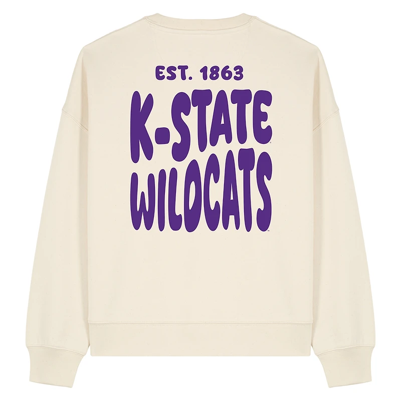 Women's Uscape Apparel  Cream Kansas State Wildcats Cloud Sweatshirt