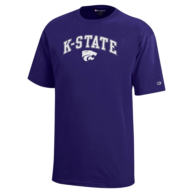 T-shirt violet avec logo en forme d'arche des Wildcats de l'État du Kansas pour les jeunes champions