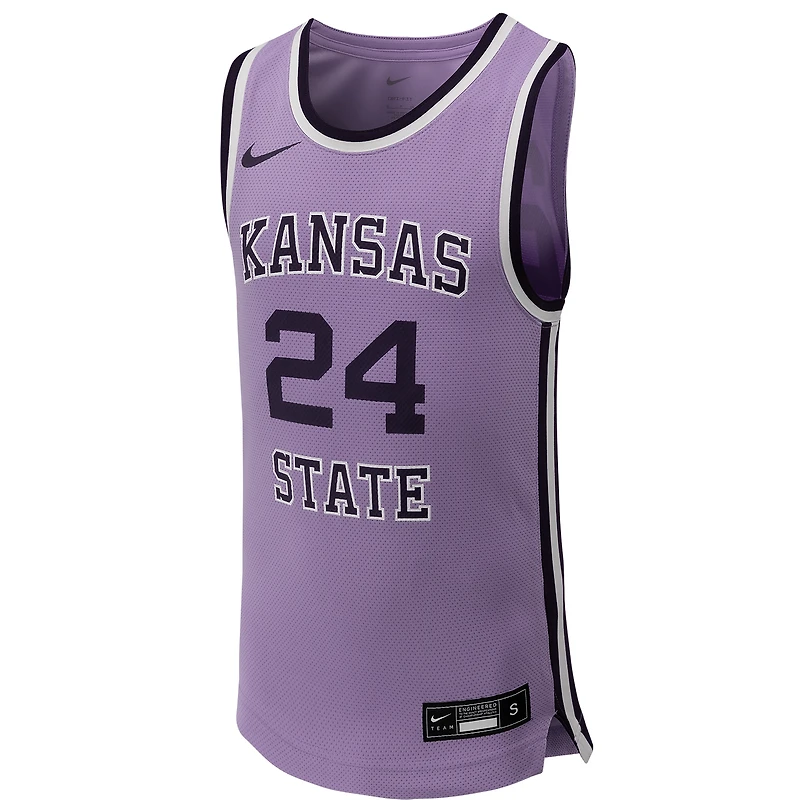 Youth Nike #24 Lavender Kansas State Wildcats Replica Basketball Jersey
