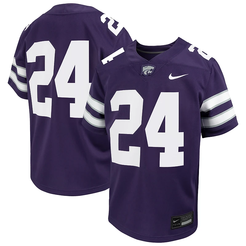 Maillot de football pour jeunes Nike #24 violet Kansas State Wildcats Untouchable