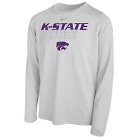 Youth Nike  White Kansas State Wildcats 2023 On Court Sole Bench T-Shirt