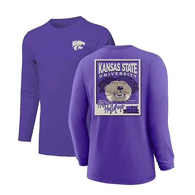 Youth  Purple Kansas State Wildcats Snowy Polaroid Long Sleeve T-Shirt