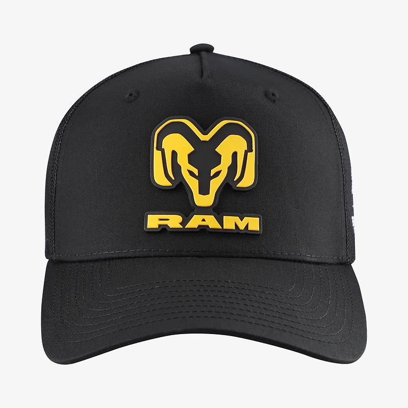 Casquette trucker unisexe Kaulig Racing x Ram à patch en caoutchouc noir ajustable
