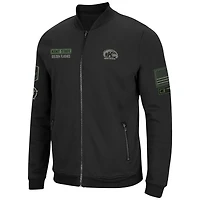 Blouson aviateur entièrement zippé Colosseum Black Kent State Golden Flashes OHT Military Appréciation pour hommes