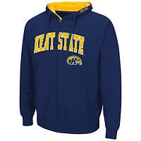 Sweat à capuche zippé Kent State Golden Flashes Arch & Logo pour homme Colosseum Navy