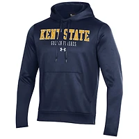 Sweat à capuche en polaire Performance Under Armour bleu marine Kent State Golden Flashes pour homme