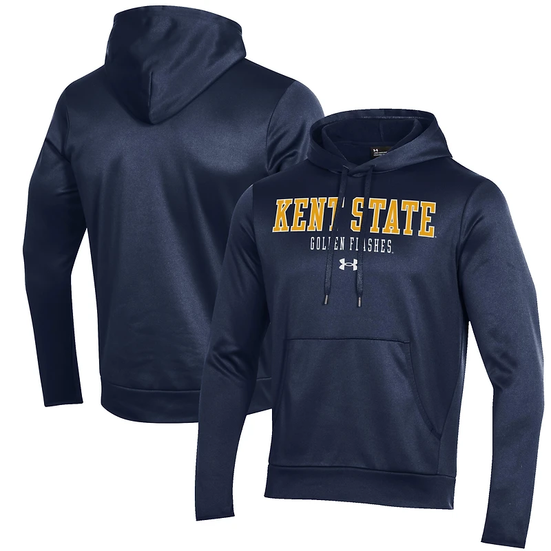 Sweat à capuche en polaire Performance Under Armour bleu marine Kent State Golden Flashes pour homme