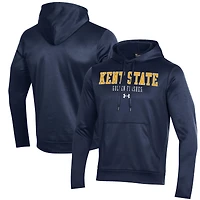 Sweat à capuche en polaire Performance Under Armour bleu marine Kent State Golden Flashes pour homme