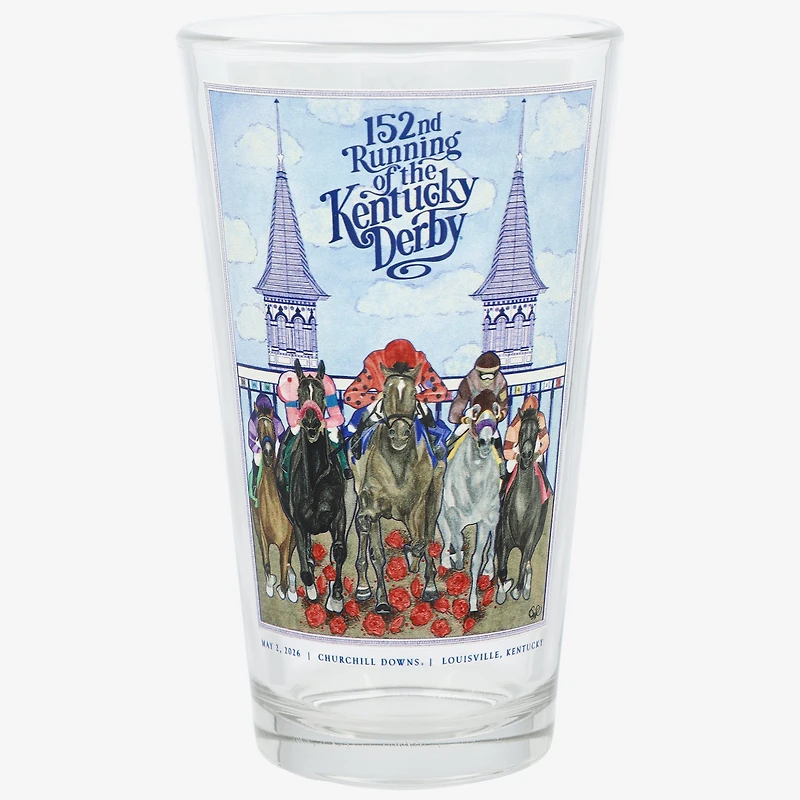 152nd Kentucky Derby Derby & Oaks 16oz. Pint Glass 2-Pack Boxed Gift Set