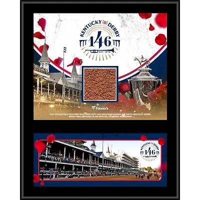Plaque sublimée de 12" x 15" du Kentucky Derby 146 avec de la terre utilisée lors de la course du 146e Kentucky Derby