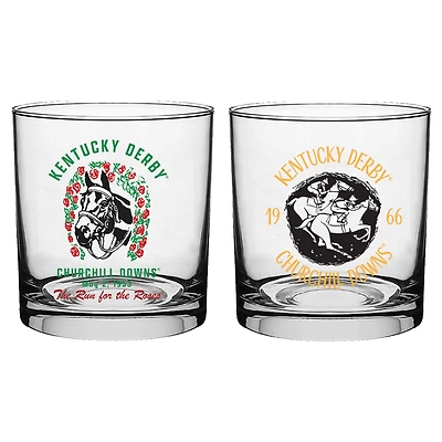 152nd Kentucky Derby Throwback Two-Piece 10oz. Rocks Glass Set
