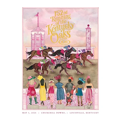 2026 Kentucky Oaks 152nd Limited-Edition Print - Gold Foil, Signed by Artist