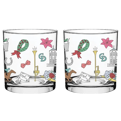 Churchill Downs Whimsey Two-Piece 10oz. Rocks Glass Set