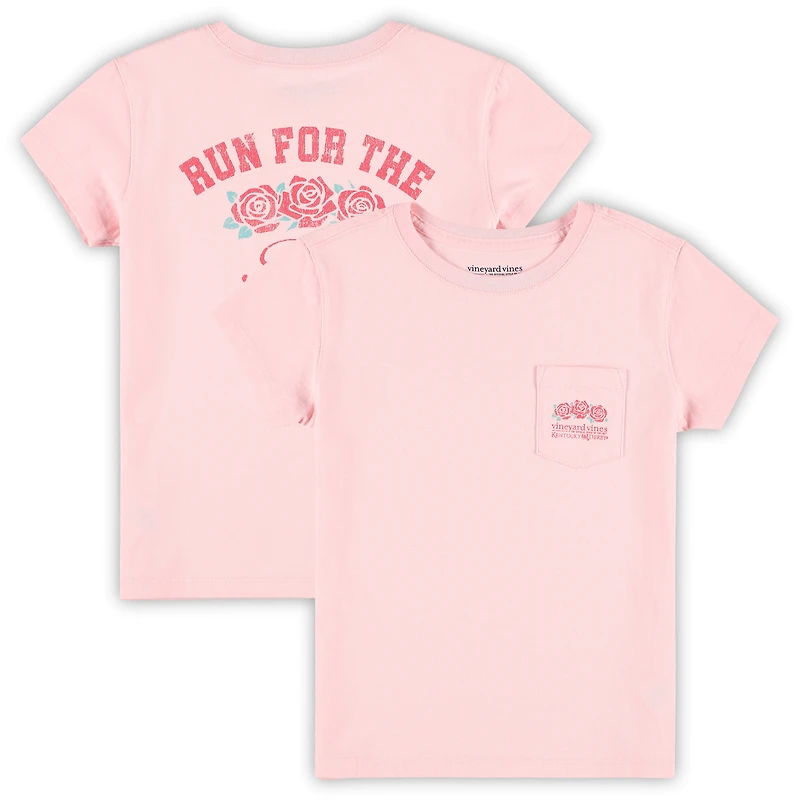 T-shirt rose vieilli « Run for the Roses » pour filles de l'école maternelle Vineyard Vines