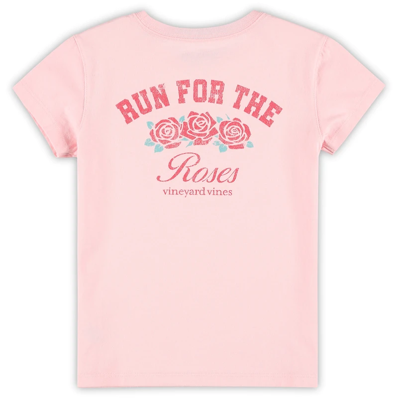 T-shirt rose vieilli « Run for the Roses » pour filles de l'école maternelle Vineyard Vines