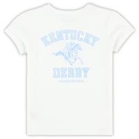 T-shirt blanc vieilli pour filles de maternelle Vineyard Vines Kentucky Derby
