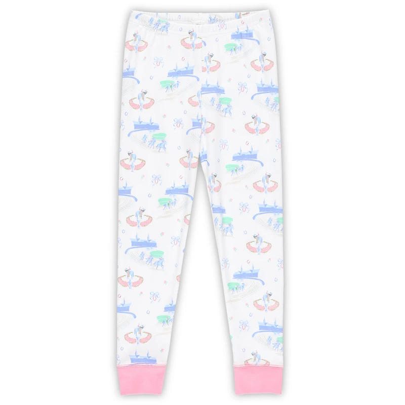 Ensemble pyjama blanc Kentucky Derby Sara Jane's Sweet Dream pour filles d'âge préscolaire