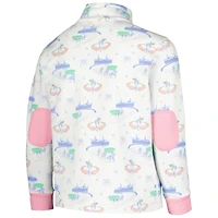 Sweat-shirt blanc à demi-zip col canter pour fille Kentucky Derby