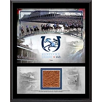 Plaque commémorative sublimée de 30,5 cm x 38 cm (12 po x 15 po) du 143e Kentucky Derby, contenant de la terre utilisée lors de la course.