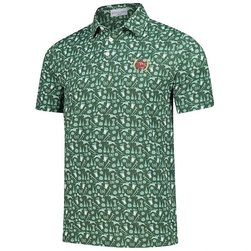 Men's Smith & Quinn  Dark Green Kentucky Derby Teddy Performance Polo