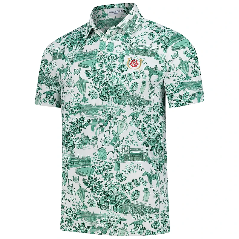 Polo performance Teddy Kentucky Derby blanc Smith & Quinn pour homme