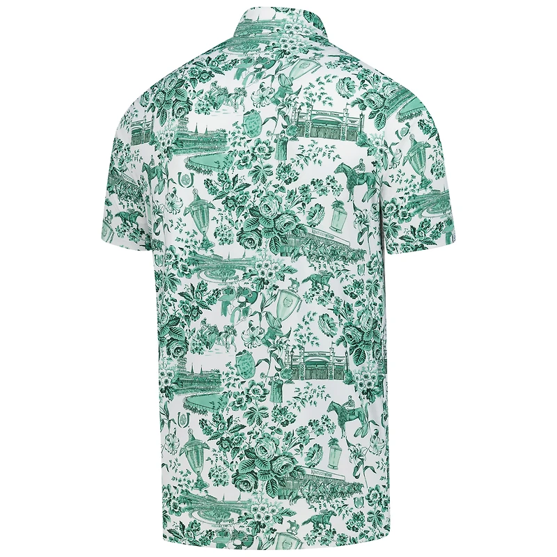 Men's Smith & Quinn White Kentucky Derby Teddy Performance Polo