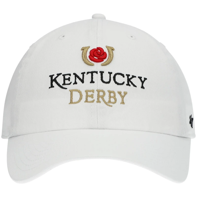 Men's '47 White Kentucky Derby Logo Icon Clean Up Adjustable Hat