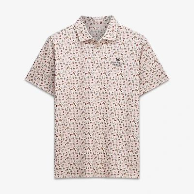 Polo Barstool Golf crème imprimé Kentucky Derby Roses pour homme