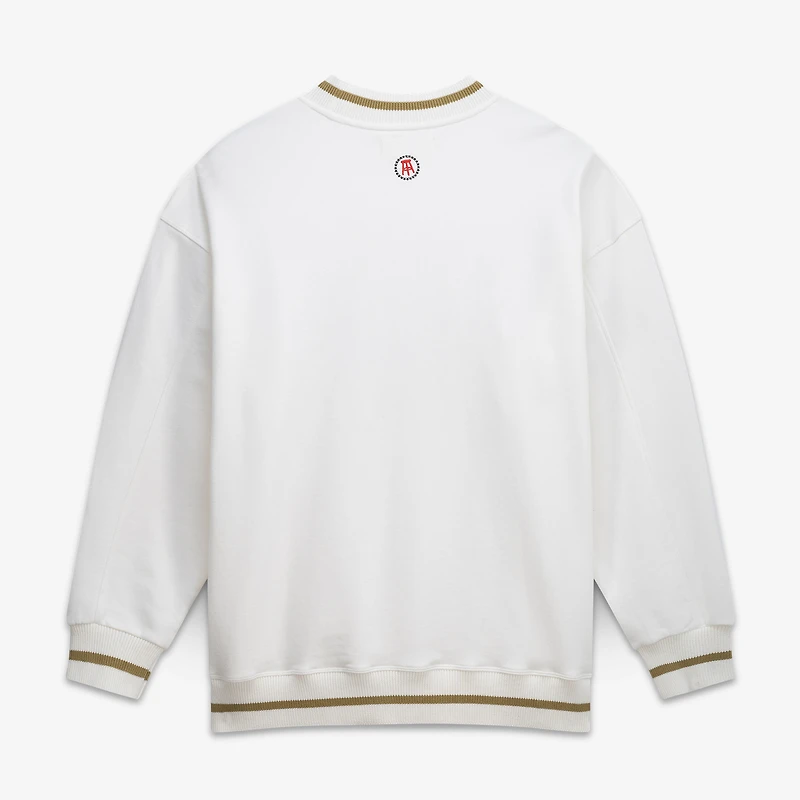 Men's Barstool Golf White Kentucky Derby Authentic Ribbed Oversized Sweatshirt