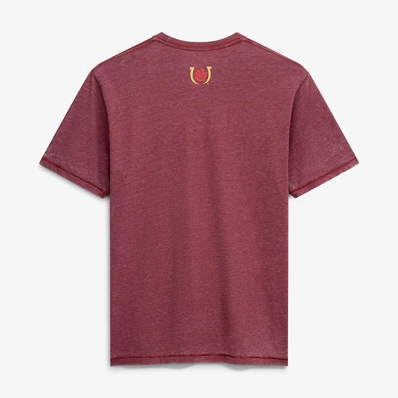 T-shirt homme bordeaux Kentucky Derby Mint Julep à effet délavé
