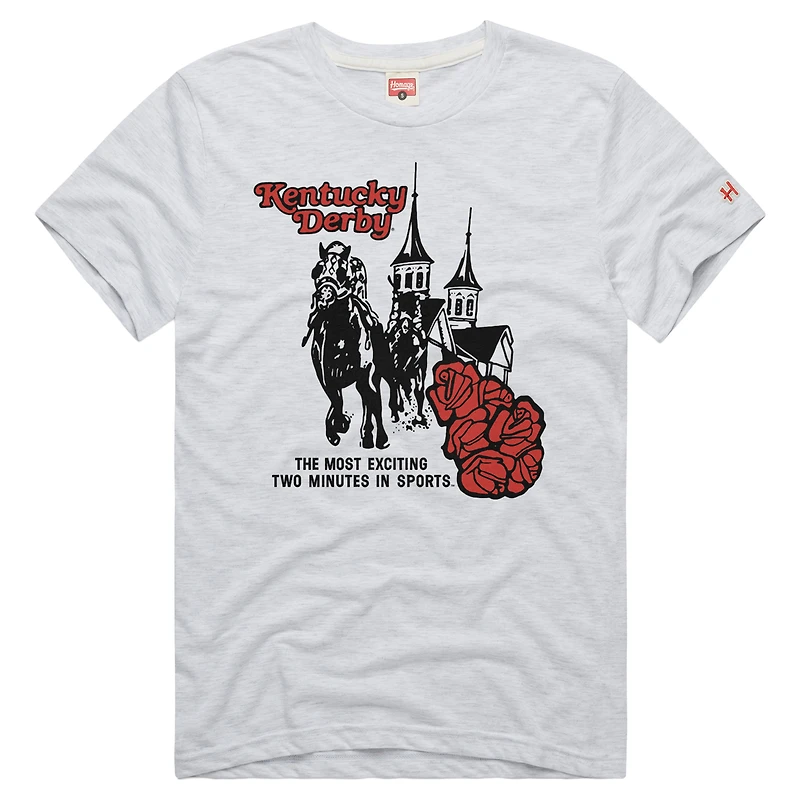 Men's Homage Ash Kentucky Derby Most Exciting Two Minutes Tri-Blend T-Shirt