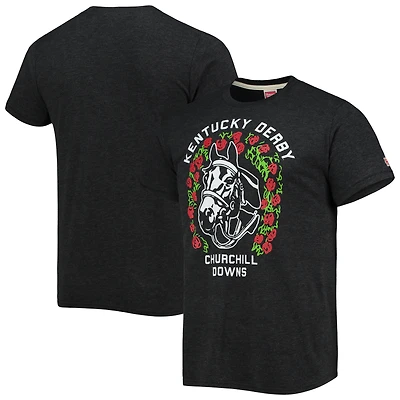 T-shirt Homage Charcoal Kentucky Derby Churchill Downs pour homme