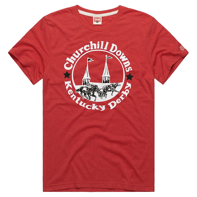 Men's Homage  Red Kentucky Derby Twin Spires Tri-Blend T-Shirt