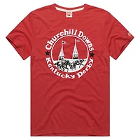 Men's Homage  Red Kentucky Derby Twin Spires Tri-Blend T-Shirt