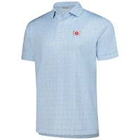 Polo Performance Peter Millar bleu clair pour homme, imprimé Kentucky Derby Jockey