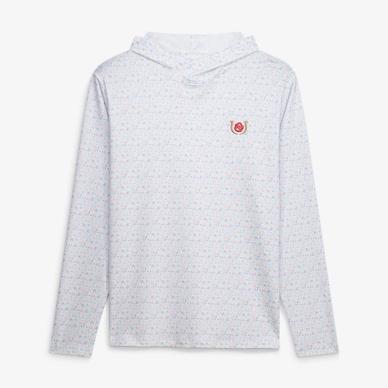 Men's Peter Millar White Kentucky Derby Novelty Sun Shirt Hoodie