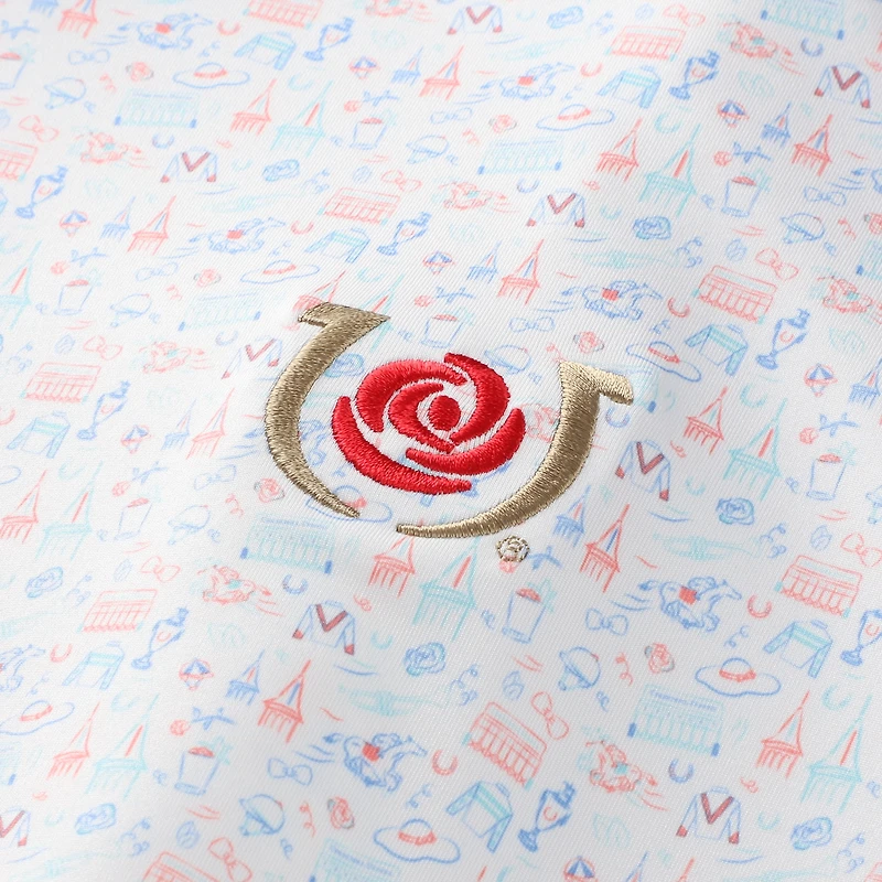 Sweat à capuche Peter Millar blanc pour homme, motif Kentucky Derby.