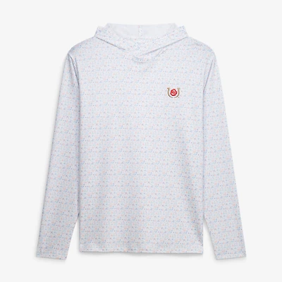 Sweat à capuche Peter Millar blanc pour homme, motif Kentucky Derby.
