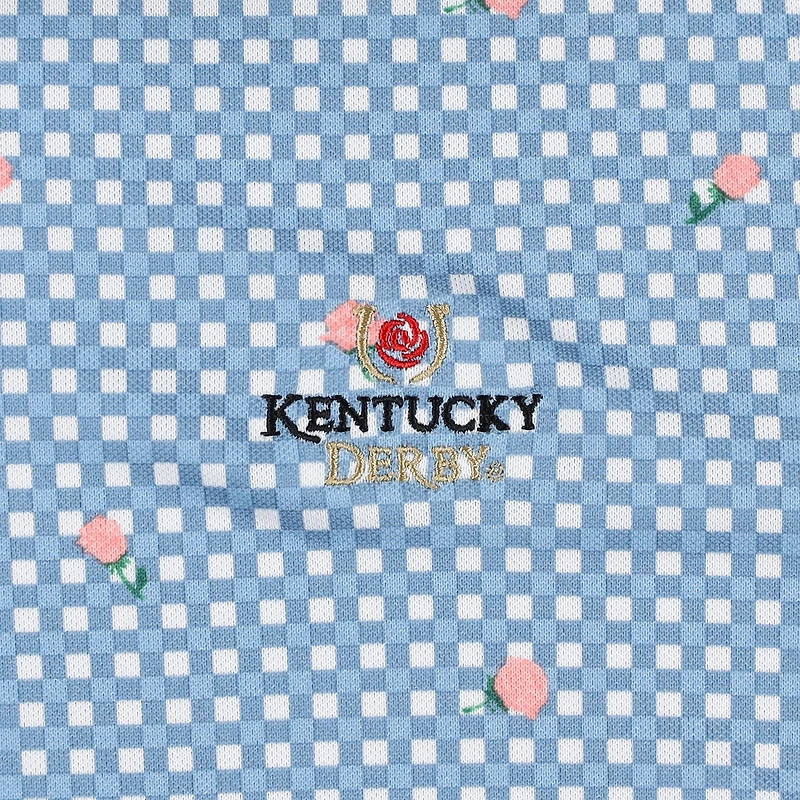 Polo Kentucky Derby bleu à carreaux vichy en piqué pour homme de Puma