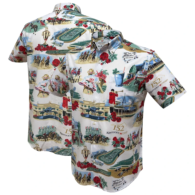 Chemise boutonnée blanche Reyn Spooner pour homme, 152e édition du Kentucky Derby