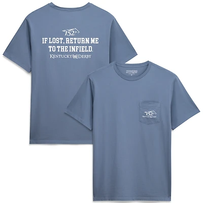 T-shirt Vineyard Vines bleu pour homme, 152e édition du Kentucky Derby, retour sur le terrain