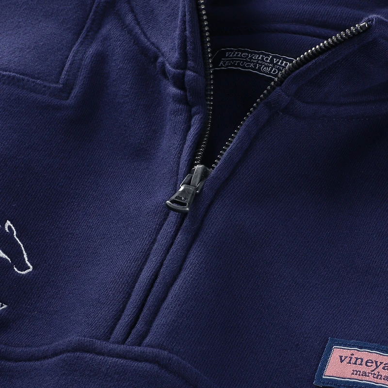 Chemise Shep en tissu éponge bleu marine Vineyard Vines 152e Derby du Kentucky, fermeture éclair au quart, pour homme